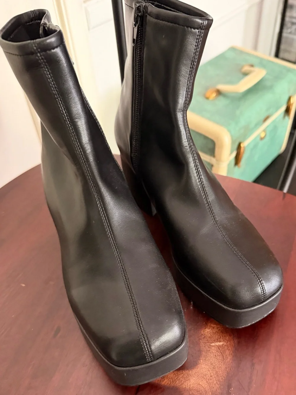 Jeffrey Campbell Black Leather Ankle Booties